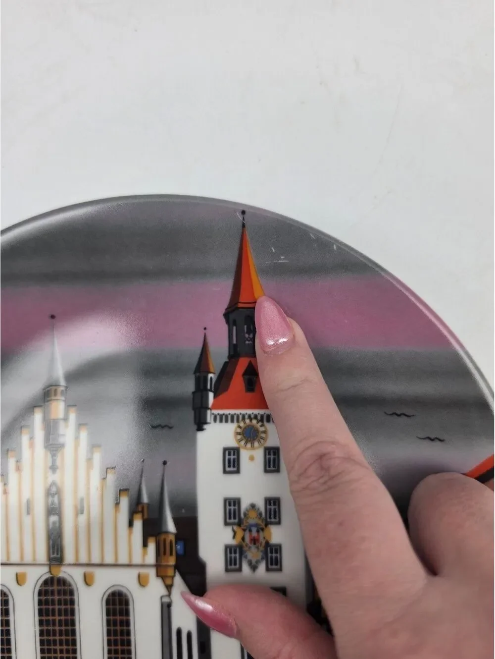 Set of 3 Jaeger & Co. Porcelain Plates Featuring Bavarian Town Scenes